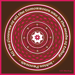 celtic lotus mandala in pink and brown