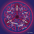 celtic mermaid mandala in pink and purple