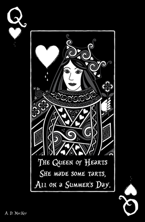 celtic queen of hearts part I in black and white