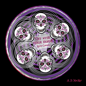 celtic spinning skulls in purple